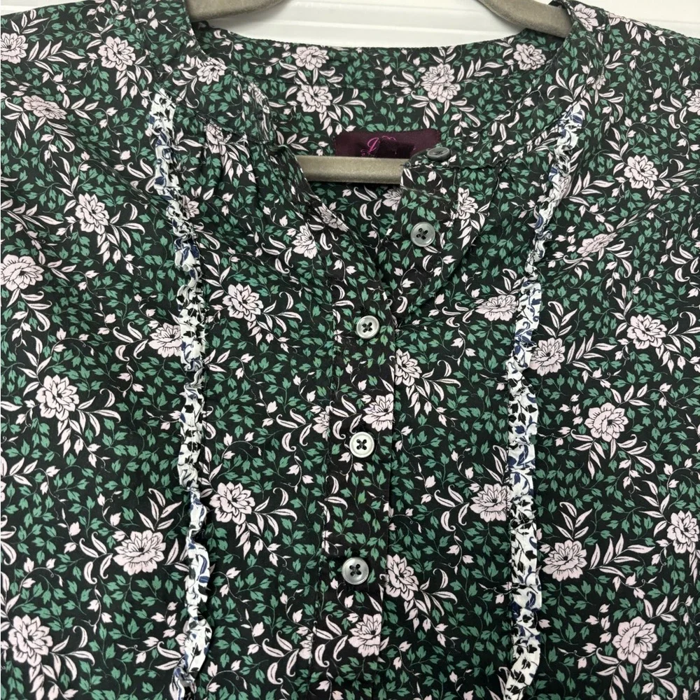 J.Crew Ruffle Sleeve Blouse Mixed Franklyn Floral print Liberty London - Picture 3 of 6